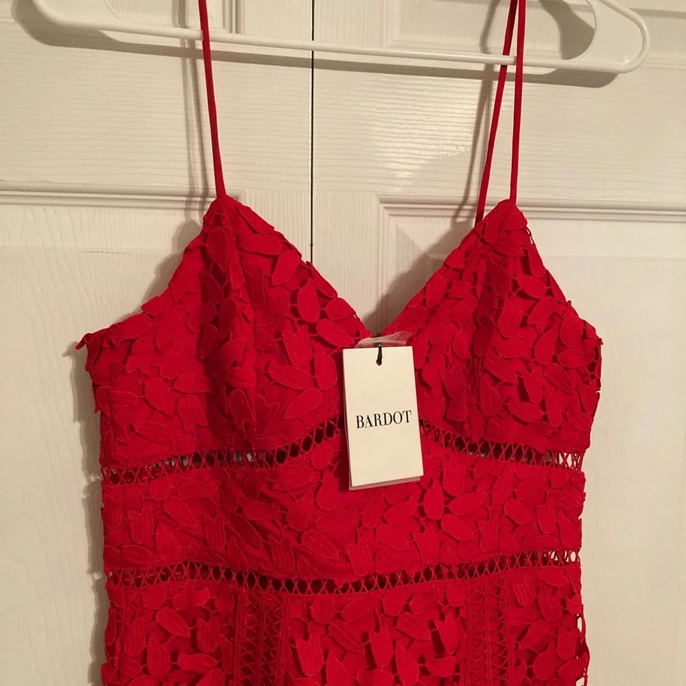 Bardot Red Roxy Lace Dress - Picture 4 of 7